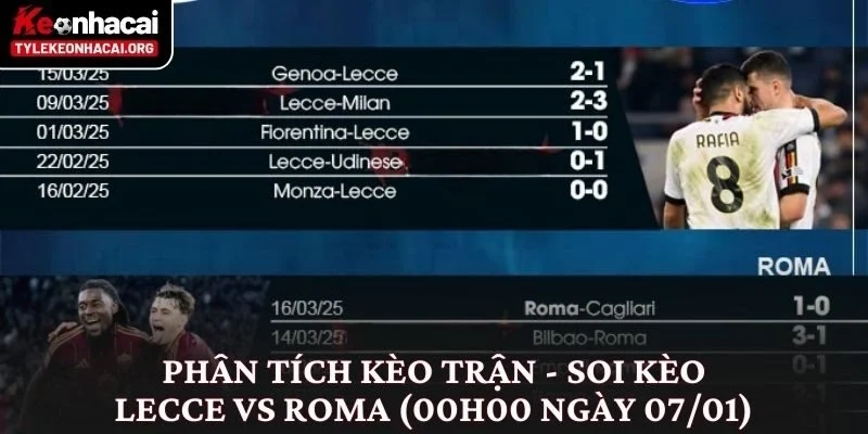 Soi Kèo Lecce vs Roma (00h00 Ngày 07/01): Phân Tích Kèo Serie A 4 Phân tích kèo trận - Soi kèo Lecce vs Roma (00h00 ngày 07/01)