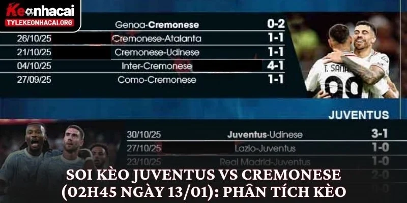 Soi Kèo Juventus vs Cremonese (02h45 Ngày 13/01) Góc Nhìn Thực Tế 4 Soi kèo Juventus vs Cremonese (02h45 ngày 13/01): Phân tích kèo