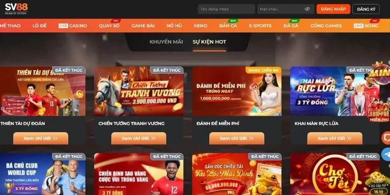 Giao diện SV88: Hiện đại, mượt mà và dễ sử dụng