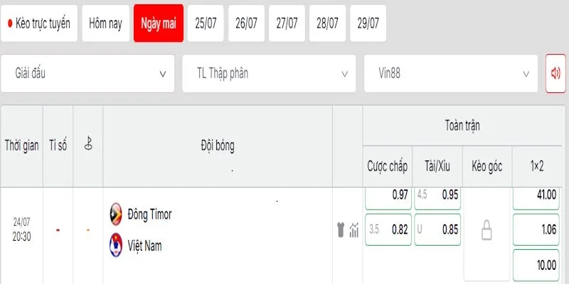 Soi Kèo Timor Leste Vs Việt Nam 20h30 Ngày 24/07 AFF Cup 3 Phân tích kèo cược trong trận đấu giữa Timor Leste vs Việt Nam